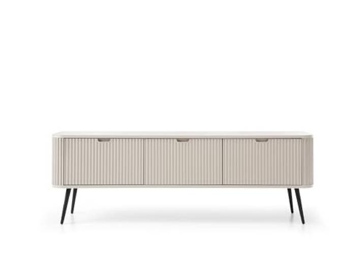 MINIO go for it - TV Schrank Zoya 168 cm Breite, Caschmir/Schwarze Beine Lowboard für Wohnzimmer, Modern Fernseher Möbel, Ideal Stehend Fernsehschrank