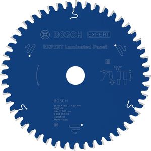 Bosch Kreissägeblatt Expert Laminated Panel, 2608902214, 165 x 20 mm, 48 Zähne, Laminat