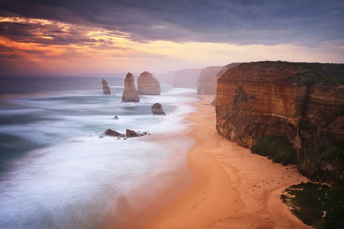Fototapete PAPERMOON "Zwölf Apostel Great Ocean Rd", bunt, B:1,5m L:1,11m, Vlies, Tapeten, Fototapete bunt B/L: 1,5m x 1,11m, Bahnen: 7 Stk.