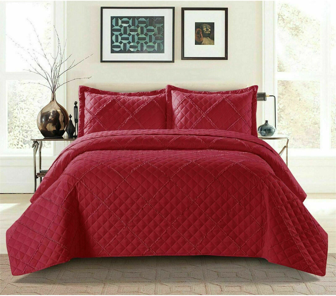 Mercer41 Pavie Geometric Blanket Red W240 x L240cm