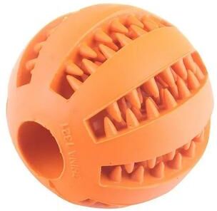 Inspire Select Interactive Dog Treat Ball Toy Bite Resistant Food Dispensing Chew Ball For Teeth Cleaning, Training & Slow Feeding orange 1.96 In