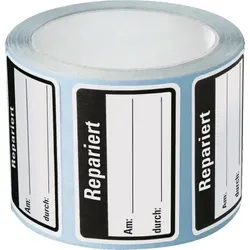 Aufkleber I Qualitätsaufkleber Repariert, Haftpapier, ablösbar, 40x25mm, 250/Rolle
