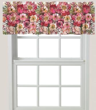 Laural Home "Pink Posies Window Valance - 60"" x 18"""