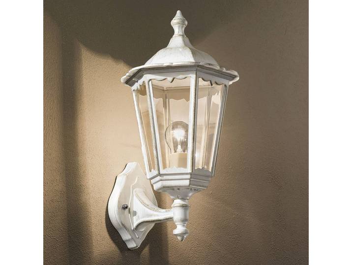 ORION Außenwandleuchte Puchberg, dimmbar, weiß / opal, Aluminium, Antik