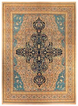 "Overton Handknotted Wool Vintage Inspired Contemporary Eclectic Beige Area Rug - 15' 10"" x 11' 10"""