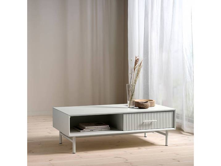 Table basse Rectangulaire 120 x 40 x 60cm Beige/Gris