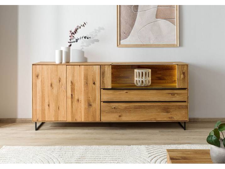 Sideboard Wildeiche 200x43x87 natur geölt WIEN #221