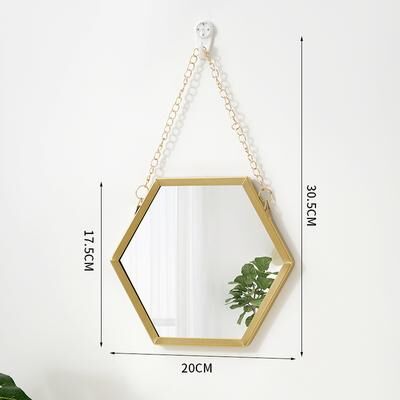 Smart Shopping Spot Hexagon Shape Decorative Mirror For Wall Elegant Hanging Bathroom & Bedroom Cosmetic Mirror s