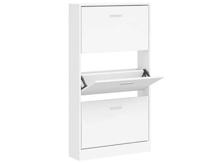 Meuble à chaussures - - Range-chaussures - Bois ingénierie - Blanc - 3 tiroirs - 59x17x108 cm 549que45l