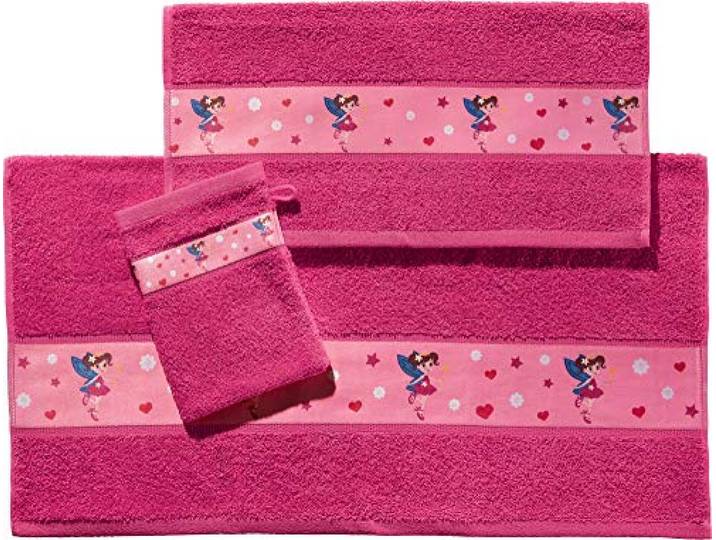 Erwin Müller Kinder-Frottier-Set 3-teilig Walk-Frottier Fuchsia Größe 70x110 cm + 50x70 cm + 15x21 cm