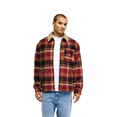 Bomberjacke QUIKSILVER "Dna Sherpa Harrington", Herren, Gr. XS, rot (surf sherpa oxblood), Obermaterial: 100% Polyester., Jacken Bomberjacke