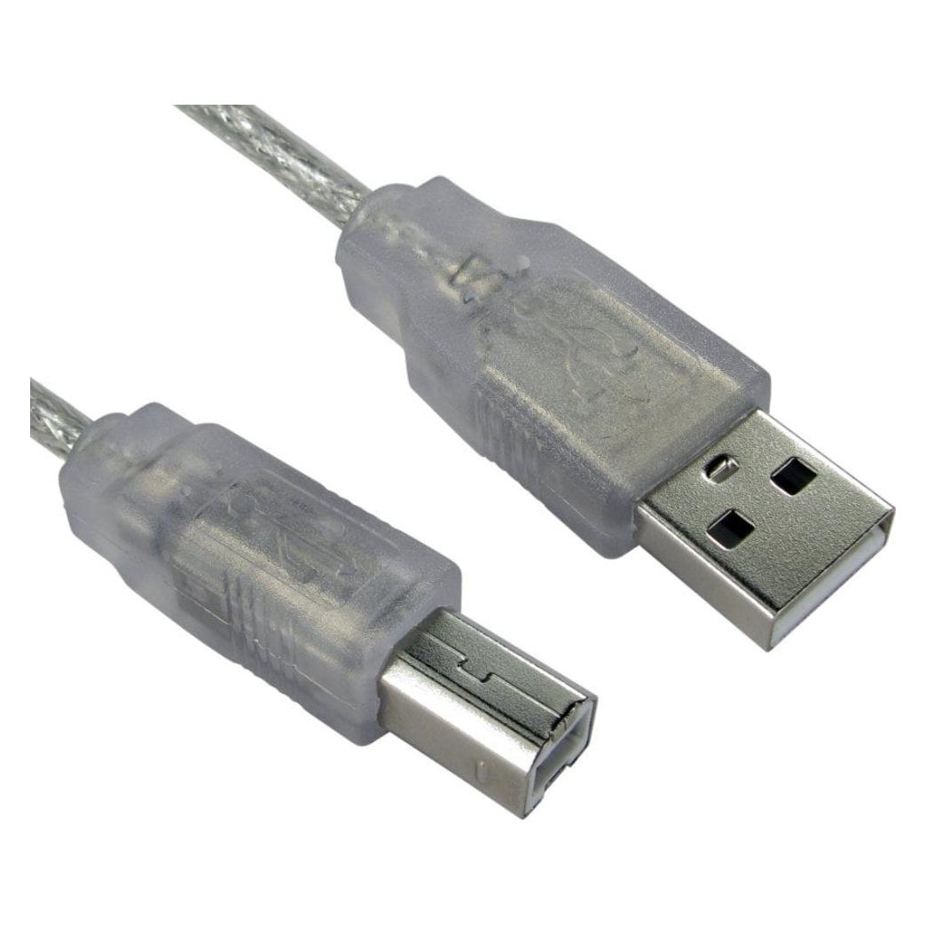 Cables Direct CDL 5MTR USB 2.0 A-B Clear (5 m, USB 2.0) (CDL-105X)