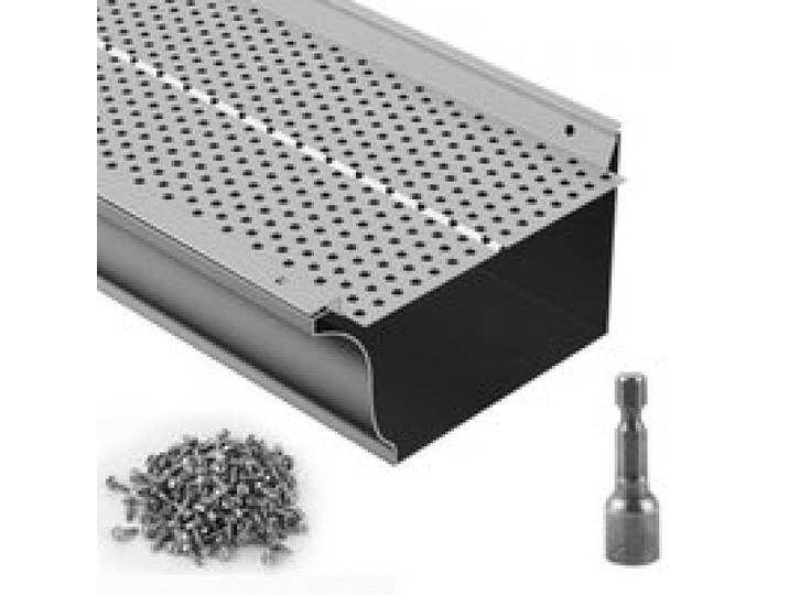 VEVOR Dachrinnenschutz, 152 mm Breite, Aluminium-Blattfilter, Dachrinnenabdeckung zum Selbermachen, 26 Stück, 264 cm Gesamtlänge, 4 mm Lochdurchmesser und 0,5 mm dick. Raptor Dachrinnenschutz