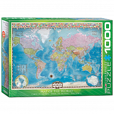 eurographics Puzzle - Weltkarte mit Flaggen - 1000 Teile 300773
