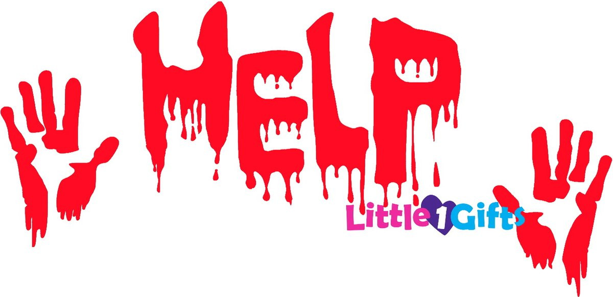 Halloween raamstickers Help - Rood