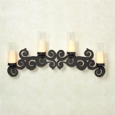 Touch Of Class Metal Saint Thomas Wall Sconce Candelabra , Black