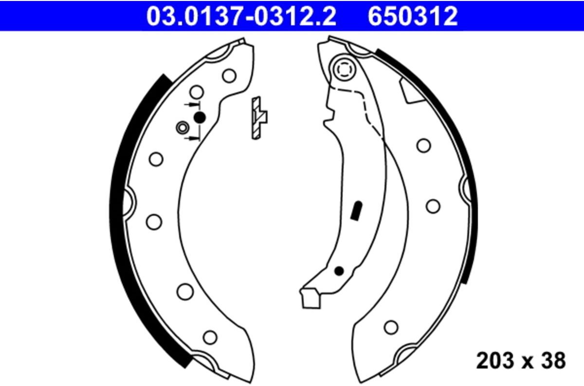 Bremsbackensatz ATE 03.0137-0312.2