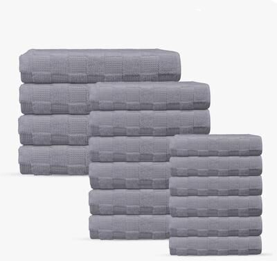 Depera Home Waffle Terry 16 pcs Turkish Towels Set