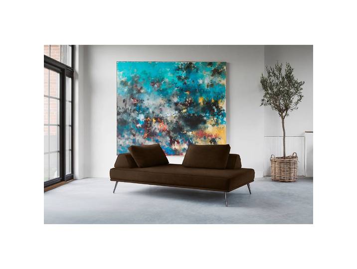 Recamiere Mid East Braun Microfaser Panja 202 x 57 x 102cm Keine Funktion Modern