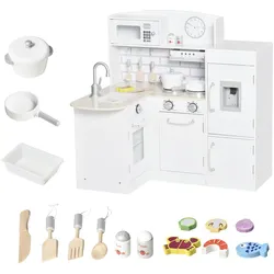 KINDERKÜCHE Spielküche mit elektronischem Wasserspender, Backofen, Weiß