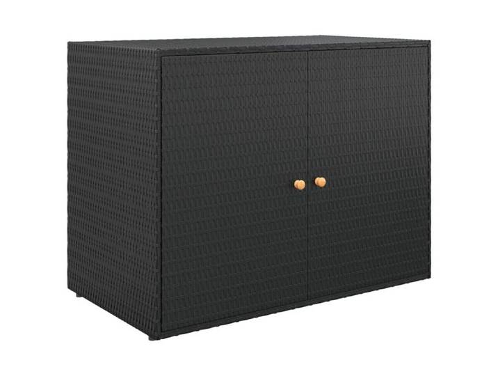 SALE 2025 Armoire Haute d'Intérieur/Extérieur MOOD - Armoire de rangement jardin Noir 100x55 5x80 cm Résine tressée Chill8845819