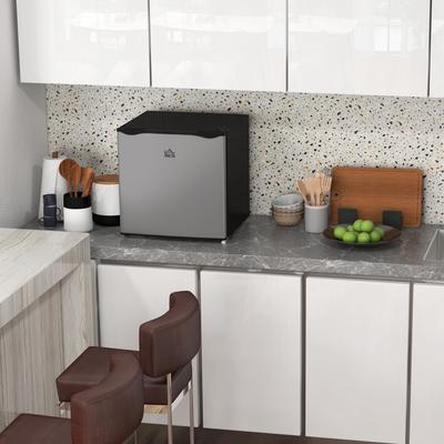 HOMCOM Mini Freezer Countertop, 1.1 Cu.Ft Compact Upright Freezer with Removable Shelves, Reversible Door for Home