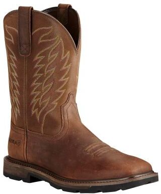 Ariat Groundbreaker Wide Square Toe - Mens 8 Brown Boot E2
