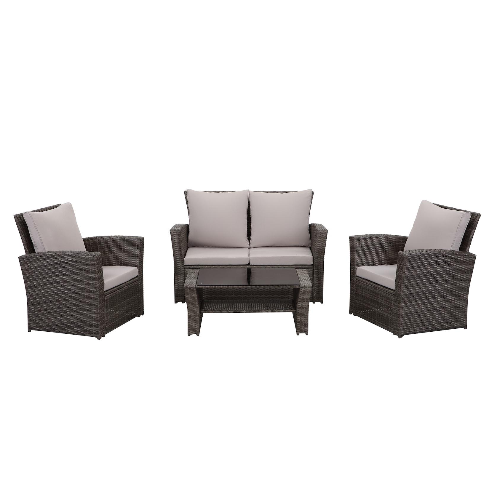4-Sitzer Lounge Set Polyrattan -versch. Ausführungen