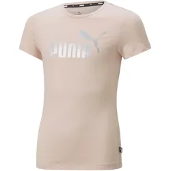 PUMA Ess+ Metallic Logo T-Shirt Mädchen rose quartz 116