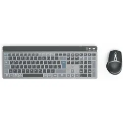 Hama WKM-750 (DE, Kabellos), Tastatur, Schwarz, Blau, Grau