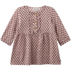 Sanetta Musselin-Kleid langarm Blumen, rosa, 74