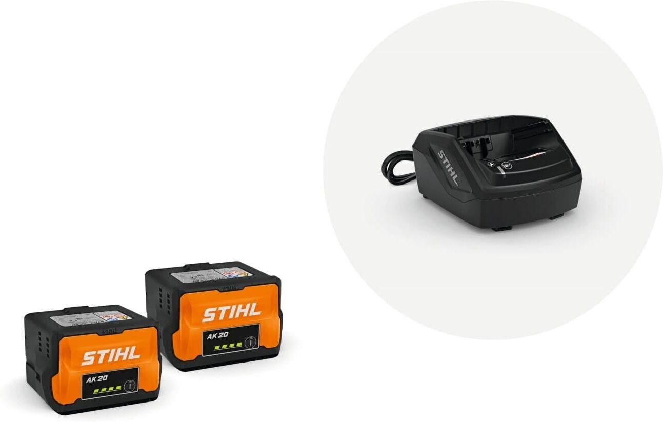 Akku-Set STIHL "Stihl Starterset 2x AK 20 + AL 101", orange (bunt), 144 Wh, Akkumulatoren, Akku-Set bunt 144 Wh