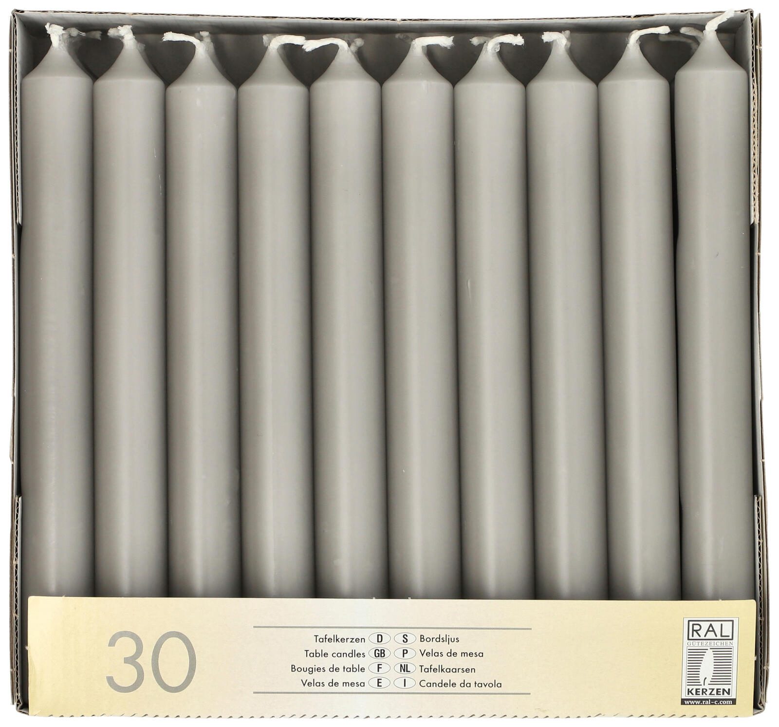 Starpak Tafelkerzen, 19,6cm, grau 84816
