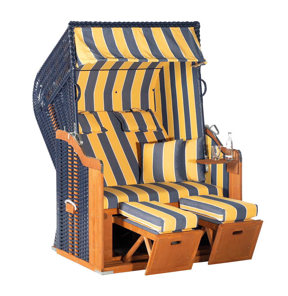 MUESING Strandkorb Rustikal 250 PLUS PVC-KS blau, Nord. Fichte 16938508