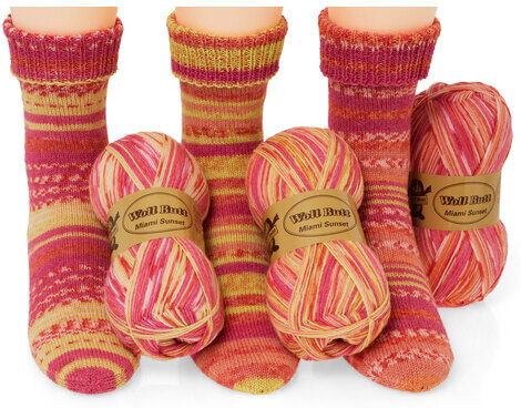 Woll Butt Sockenwollpaket "Miami Sunset", 300 g