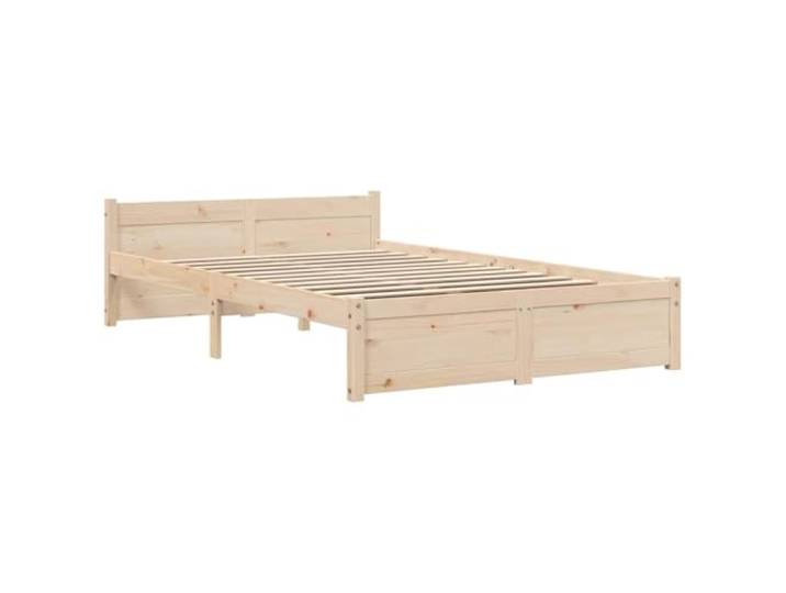 KTHLBRH Bettgestell aus Massivholz, 120 x 190 cm, Small Double Kiefer natur, Latten aus Sperrholz, Kopfteil inklusive, robuster Rahmen
