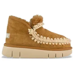 Mou für Damen. MU.FW531009A Eskimo Bounce Turnschuhe aus braunem Leder (38), 3 bis 5 cm, Keine, Lässig