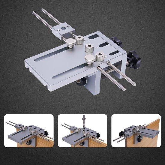 Corvance Boorgeleider Jig Zilver - Aluminiumlegering - Handbediende Boormachine Accessoire voor Houtbewerking