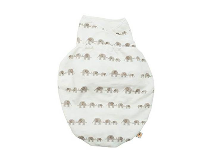 Ergobaby Pucksack Baby 0-3 Monate Baumwolle, Puck Baby Schlafsack Ganzjahres Pucktuch Swaddler, 47 - 61 cm/ 3.2 - 6.6 kg, Elephant