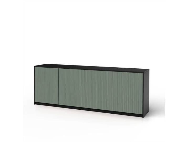 Buffet 4 portes BUDAPEST noir/vert sauge