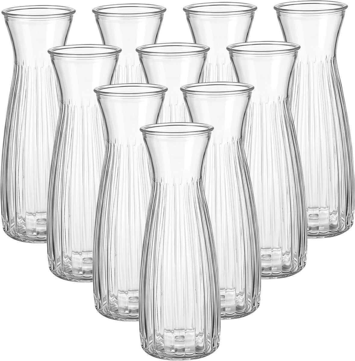 Set van 10 transparante bloemenvaasjes van verdikt hard plastic
