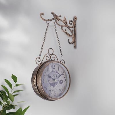 All Categories Goods Vintage Double Sided Wall Clock Metal European Hanging Clock For Home Decor Vintage Double Sided Wall Clock Metal European Hanging Clock For Home Decor