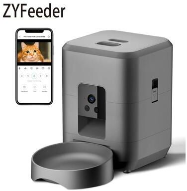 Inspired Finds SmartServe 2L Wi Fi Automatic Pet Feeder With Camera For Cats & Dogs black