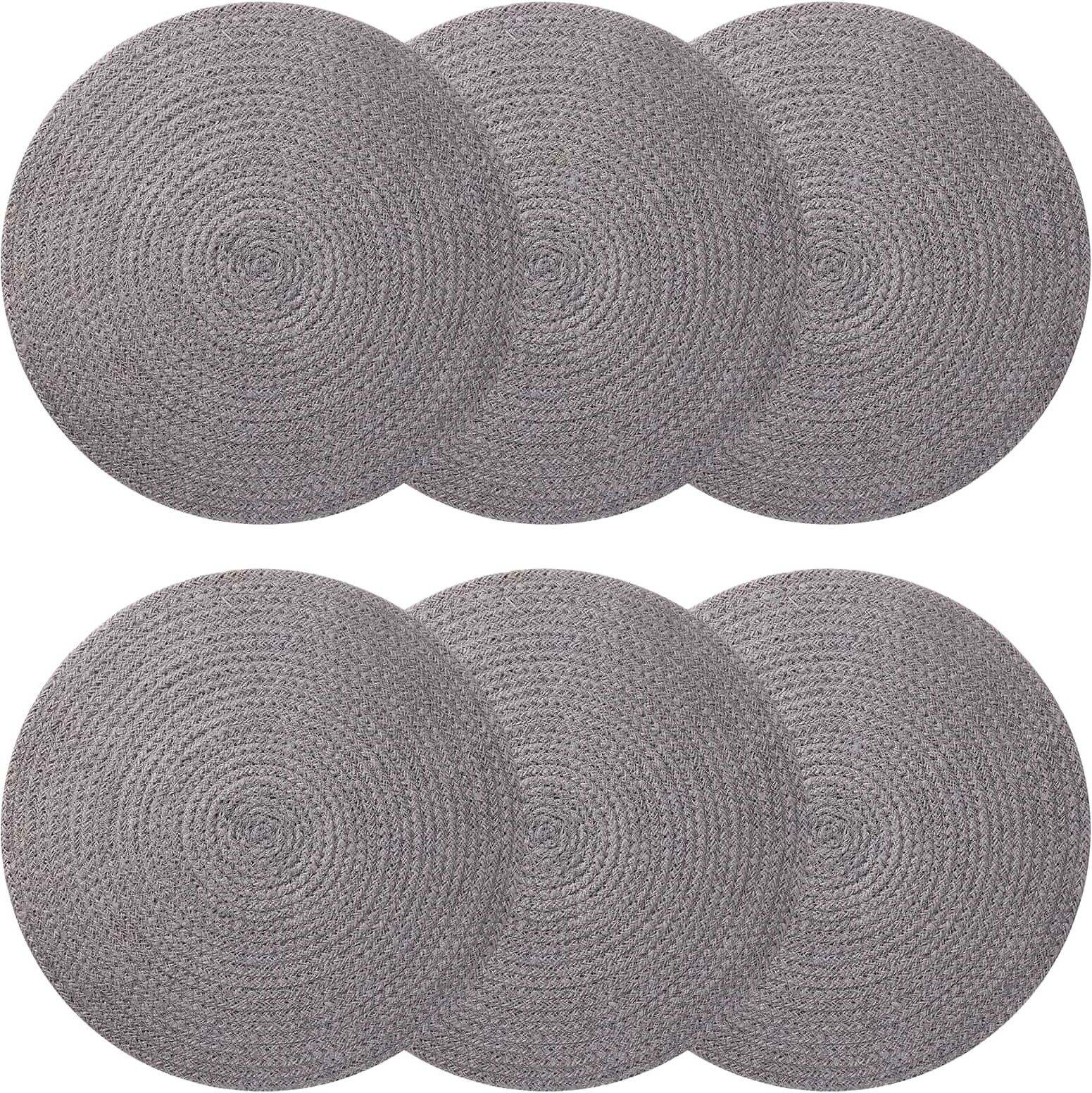 vidaXL Placemets en jute 6 pc Gris 100 % jute Tossa