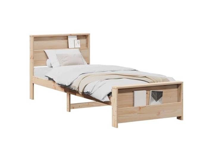 PUGYNBK Bettgestell 90 x 200 cm, Kiefer massiv Fester Lattenrost, stabile Leisten, rechteckiges Design, moderne Basis für Schlafzimmer