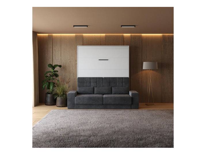 SMARTBett Schrankbett SMARTBett Schrankbett M1 180x200 Vertikal inkl.Anthrazit SOFA (Schrankbett, 2-St., Schrankbett+ Sofa)