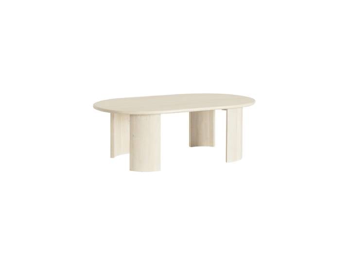Ovaler Massivholz Design Couchtisch „Orlando“ Mangoholz Natural hell Bizzotto
