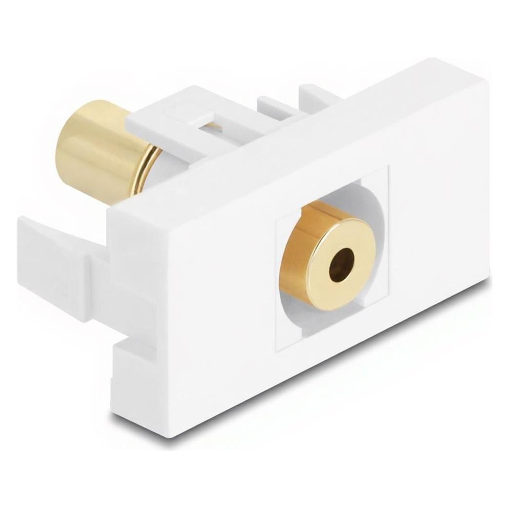 Delock Easy 45 Modul Klinkenbuchse 3,5 mm 4 Pin zu Klinkenbuchse 3,5 mm 4 Pin vergoldet weiss (Klinkenadapter) (90841)