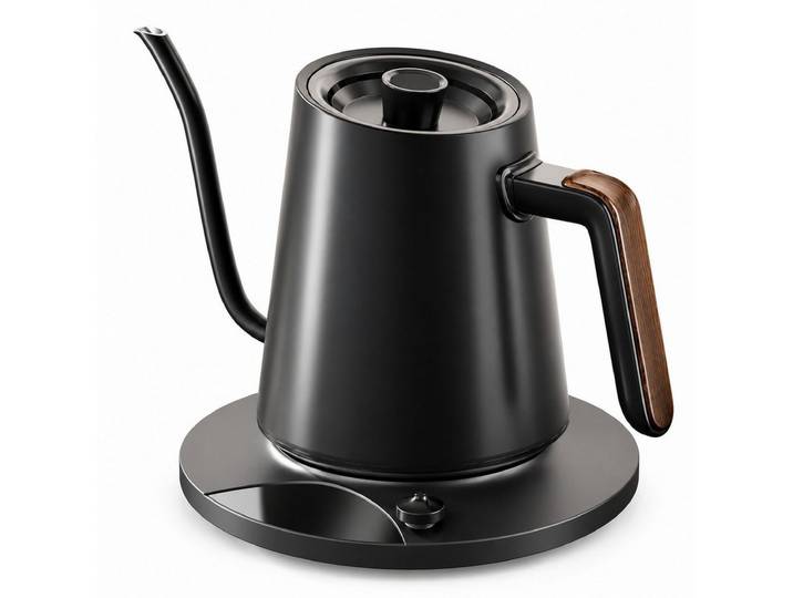 Lisabonde Wasserkocher Wasserkocher Schwanenhals mit Temperaturregelung Edelstahl 0,9L, 1200 W, Gradgenaue Temperaturwahl 40-100°C,Integrierte Stoppuhr