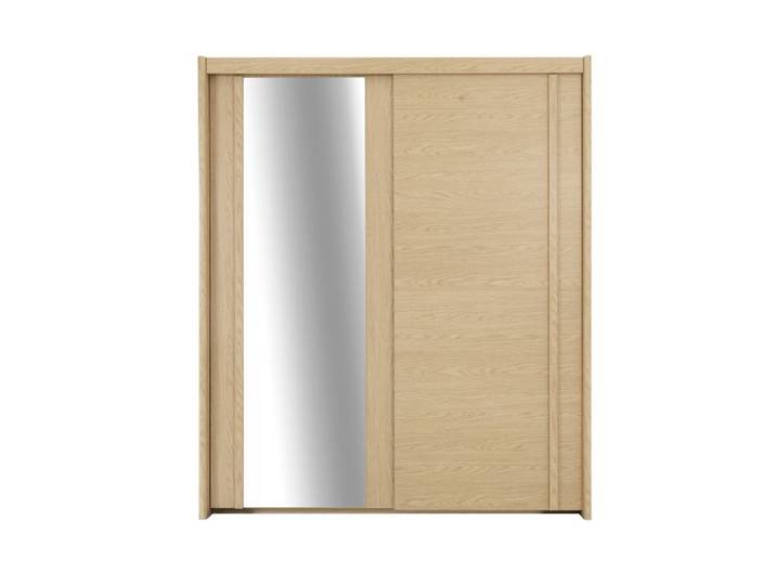 Armoire 2 portes coulissantes IZADI imitation chêne